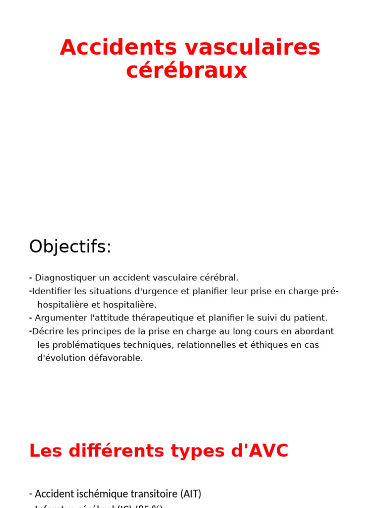 Comprendre les Accidents Vasculaires Cérébraux PDF Accident — free download