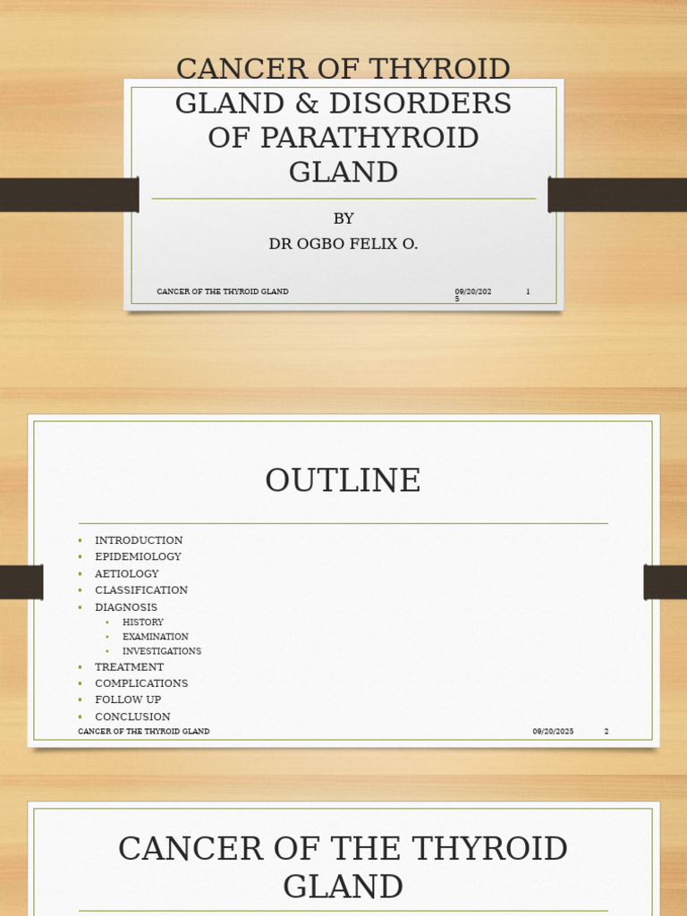 Cancer of Thyroid Gland & Disorders of Parathyroid | PDF | Metastasis ...