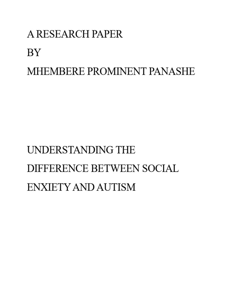 Mhembere Prominent Research Paper - 084355 | PDF | Autism | Mental Disorder