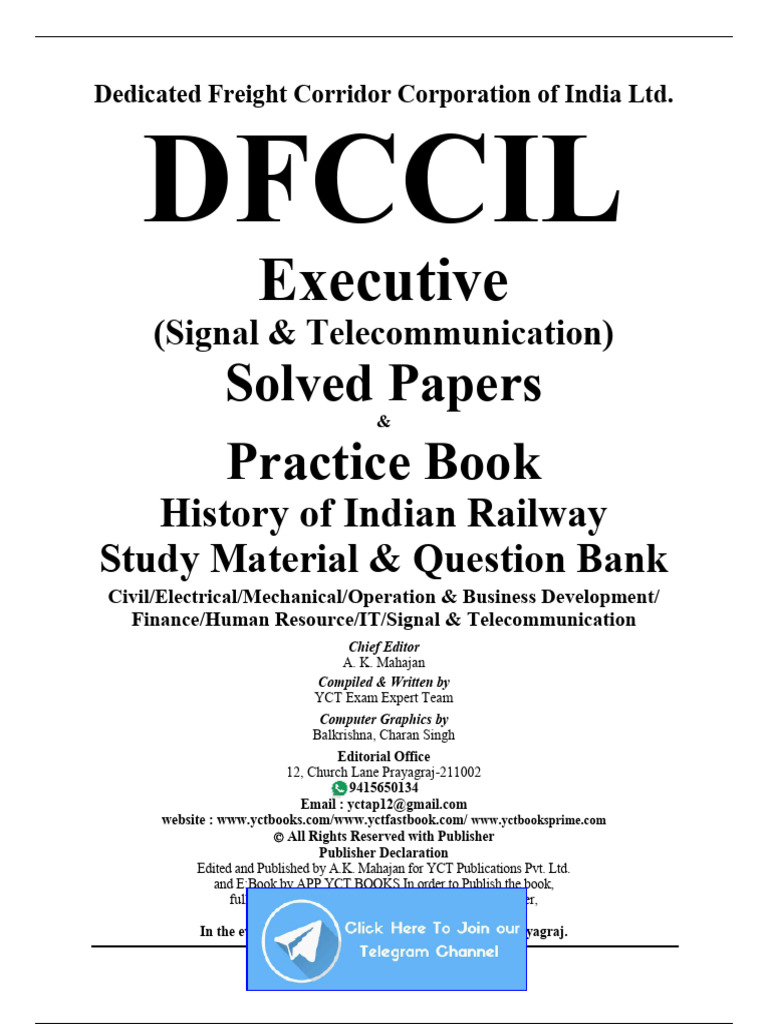 DFCCIL Executive Signal Telecommunication Solved Papers Practice | PDF |  Electromagnetic Induction | Electric Motor