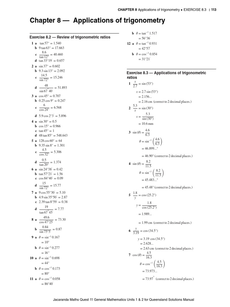 Trigonometry Applications Exercises | PDF | Trigonometry | Elementary ...