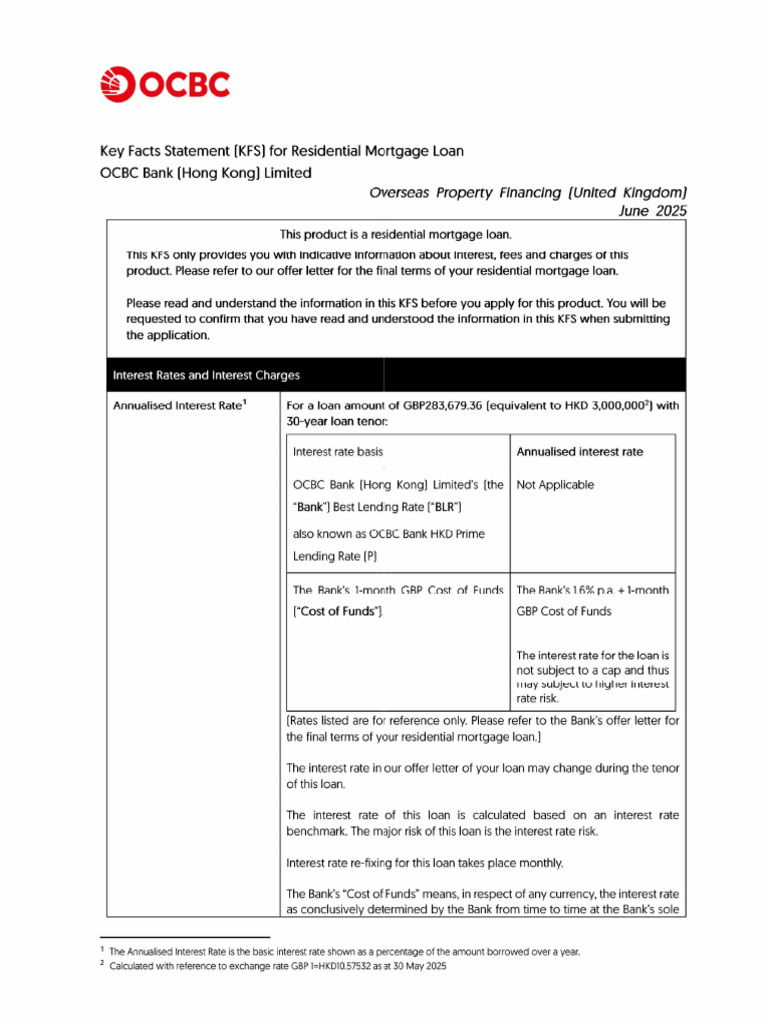 Key Facts Statement For OPF (UK) | PDF
