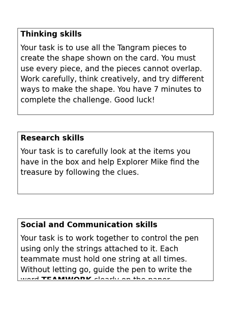 Engaging Team Skill-Building Activities | PDF