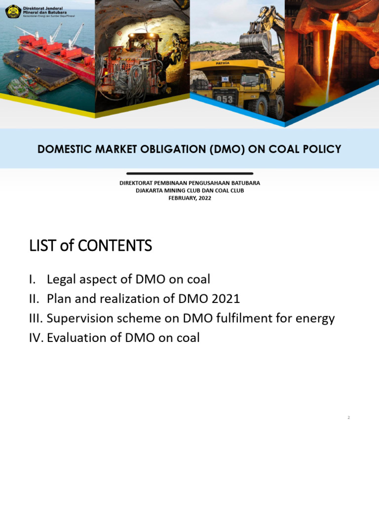 Djakarta Mining Club DMO Regulations 1645802928 | PDF | Coal | Exports