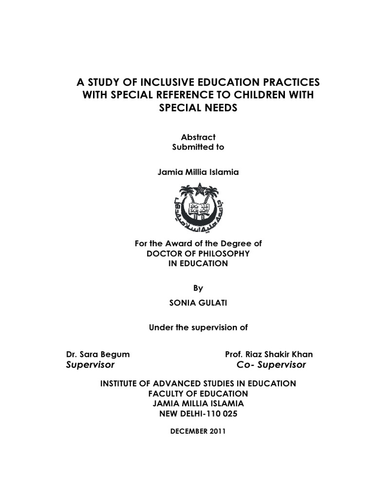 Inclusive Education for Special Needs Kids | PDF | Special Education ...