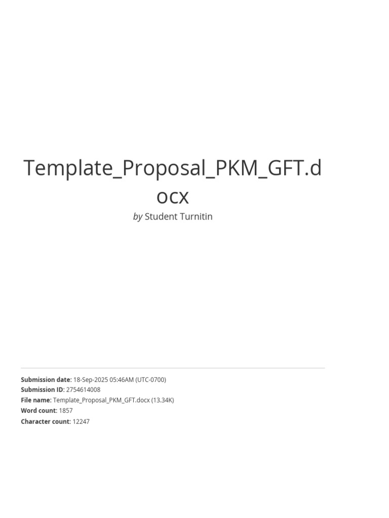 Proposal Template for PKM GFT | PDF
