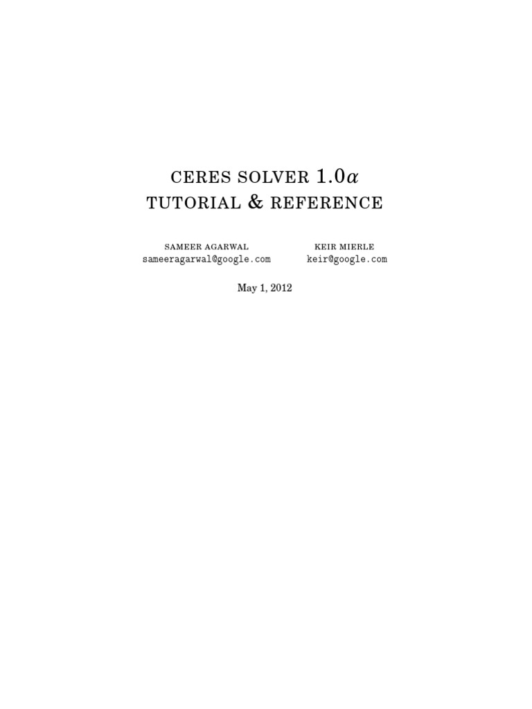 Ceres | PDF | Least Squares | Parameter (Computer Programming)