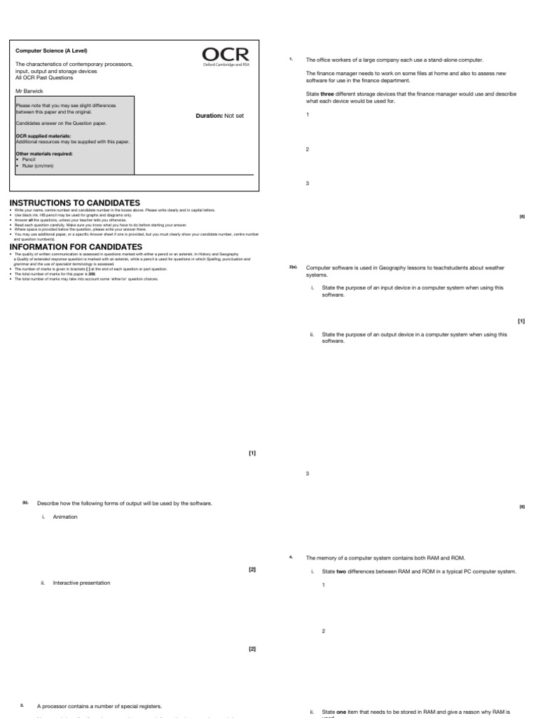 Instruction Register and Accumulator Query | PDF | Central Processing ...