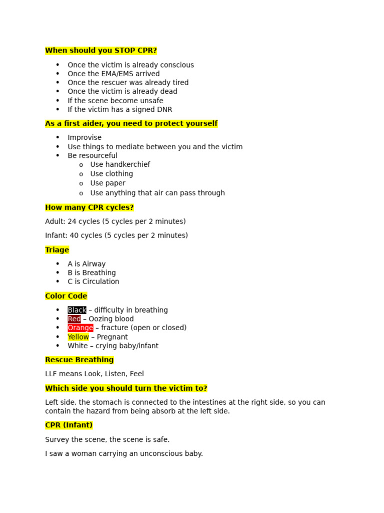 When Should You STOP CPR?: o o o o | PDF