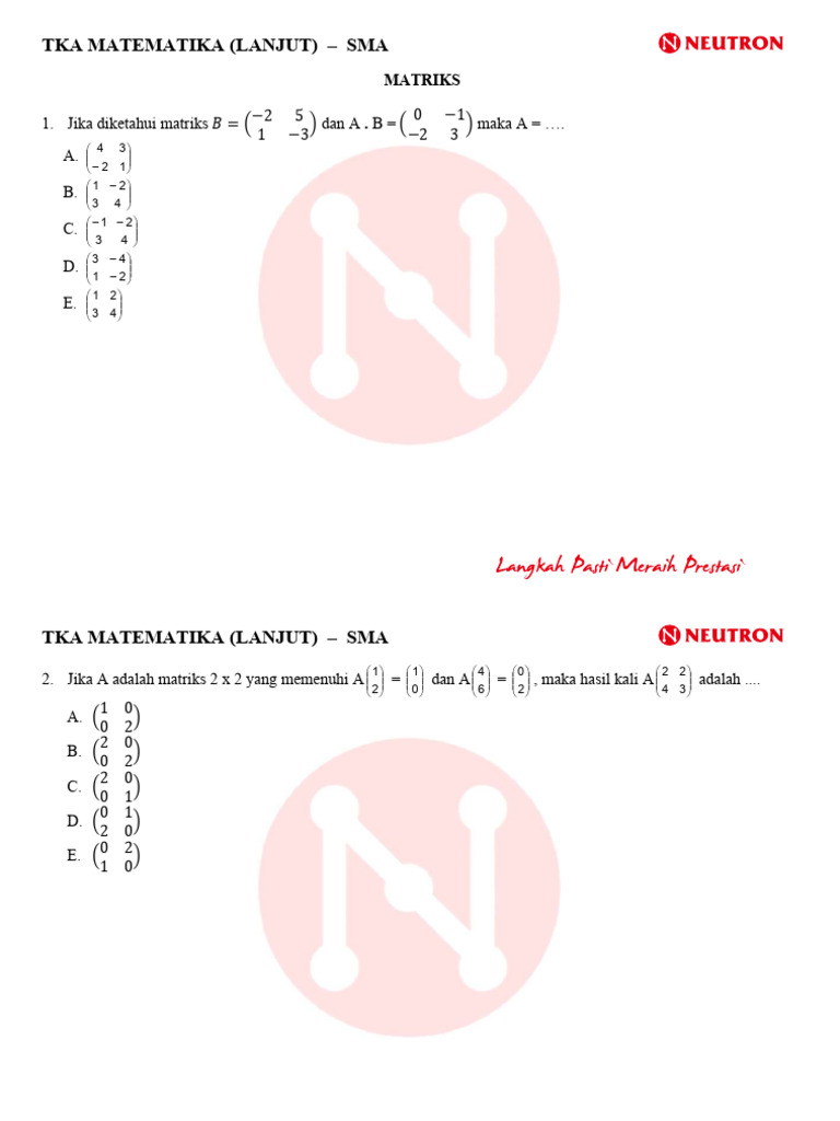 Rangkuman TKA Matematika Wajib SMA | PDF