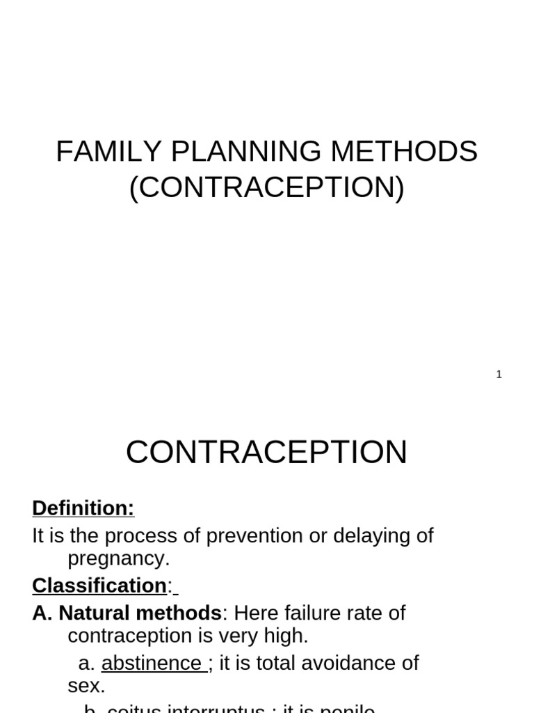 Family Planning Methods Explained | PDF | Birth Control | Condom