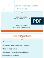 Presentation On Working Capital Financing