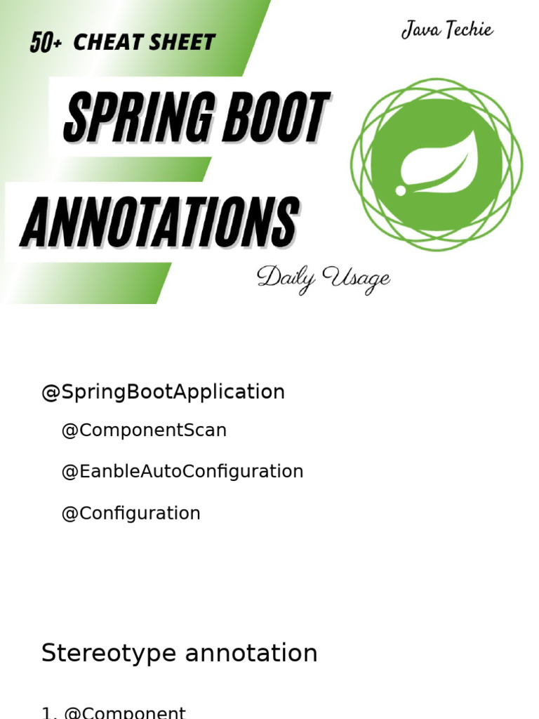 Essential Spring Boot Annotations Guide | PDF