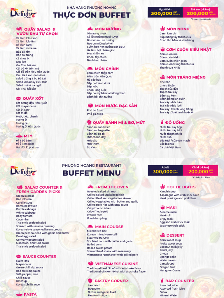 DLP-FB-Lunch & Dinner Buffet Menu | PDF