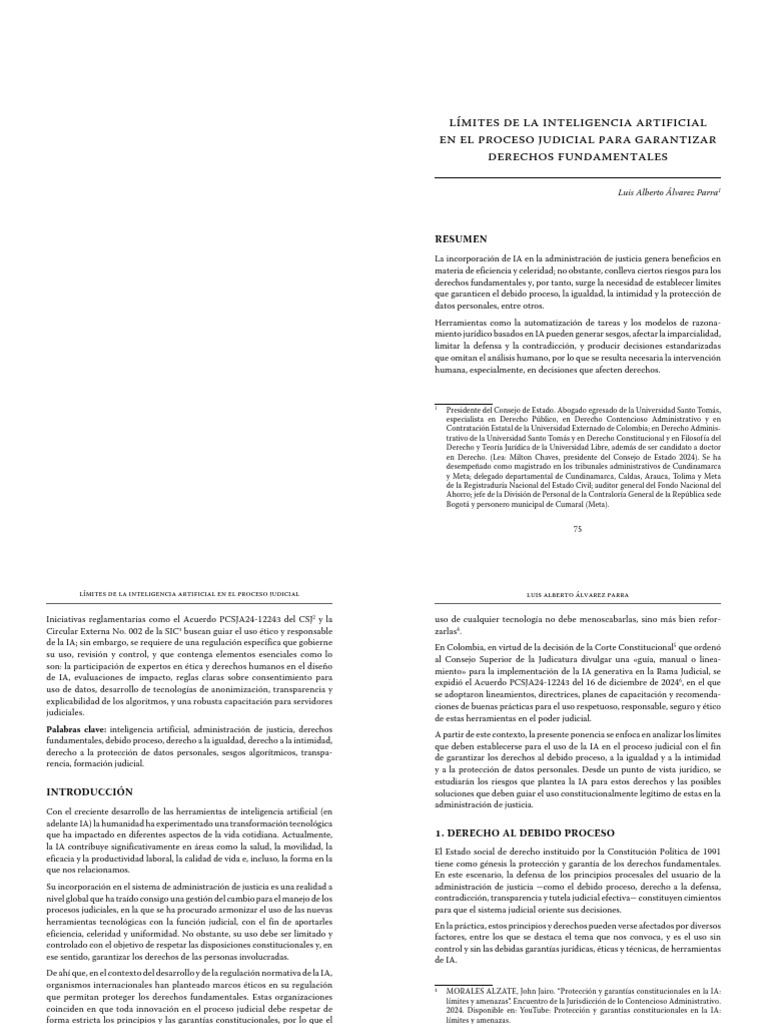 Límites de la IA en el Proceso Judicial | PDF | Inteligencia (IA) y ...