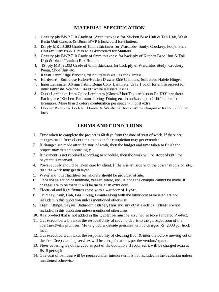 Material Specification | PDF