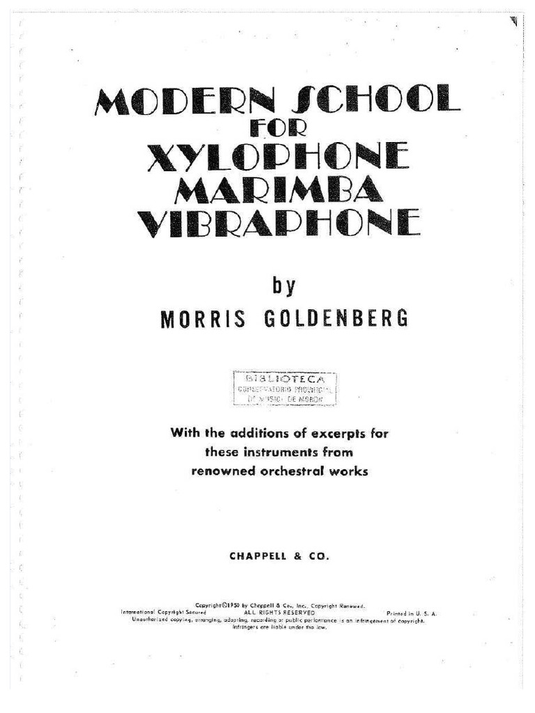PDF Morris Goldenberg Modern School For Xylophone Marimba Vibraphone ...
