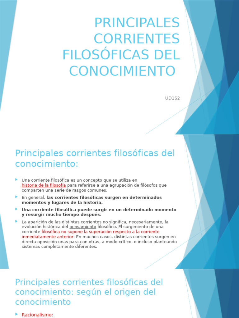 Principales Corrientes Filosóficas Del Conocimiento | PDF ...