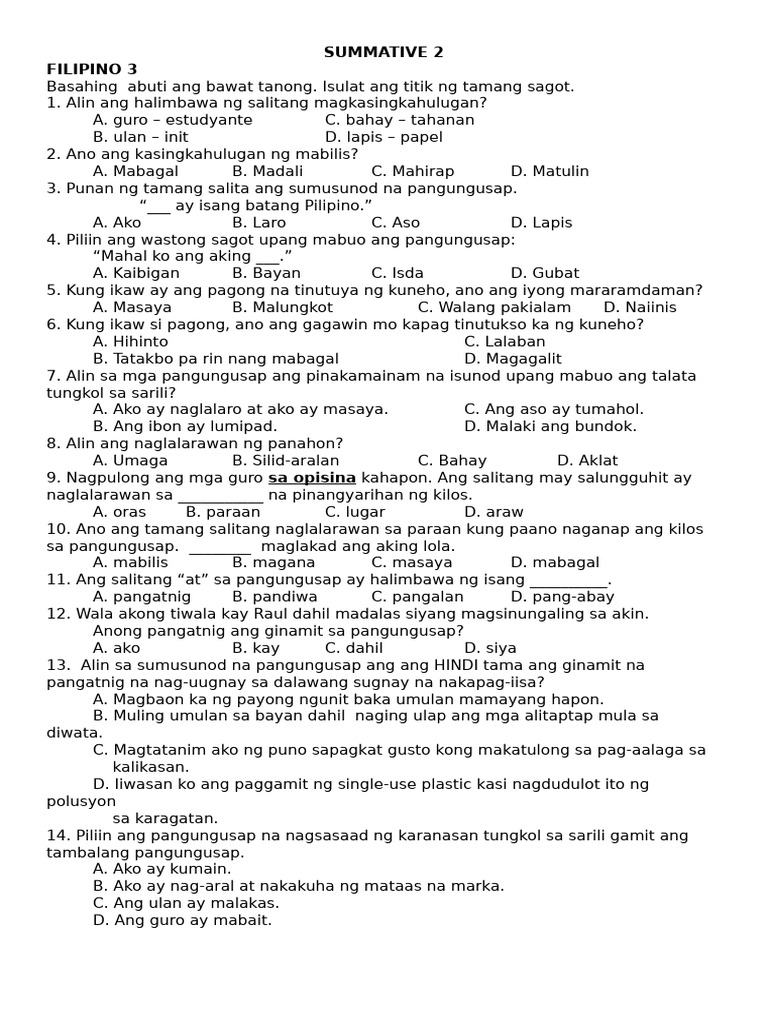 Summative 2 Fil | PDF