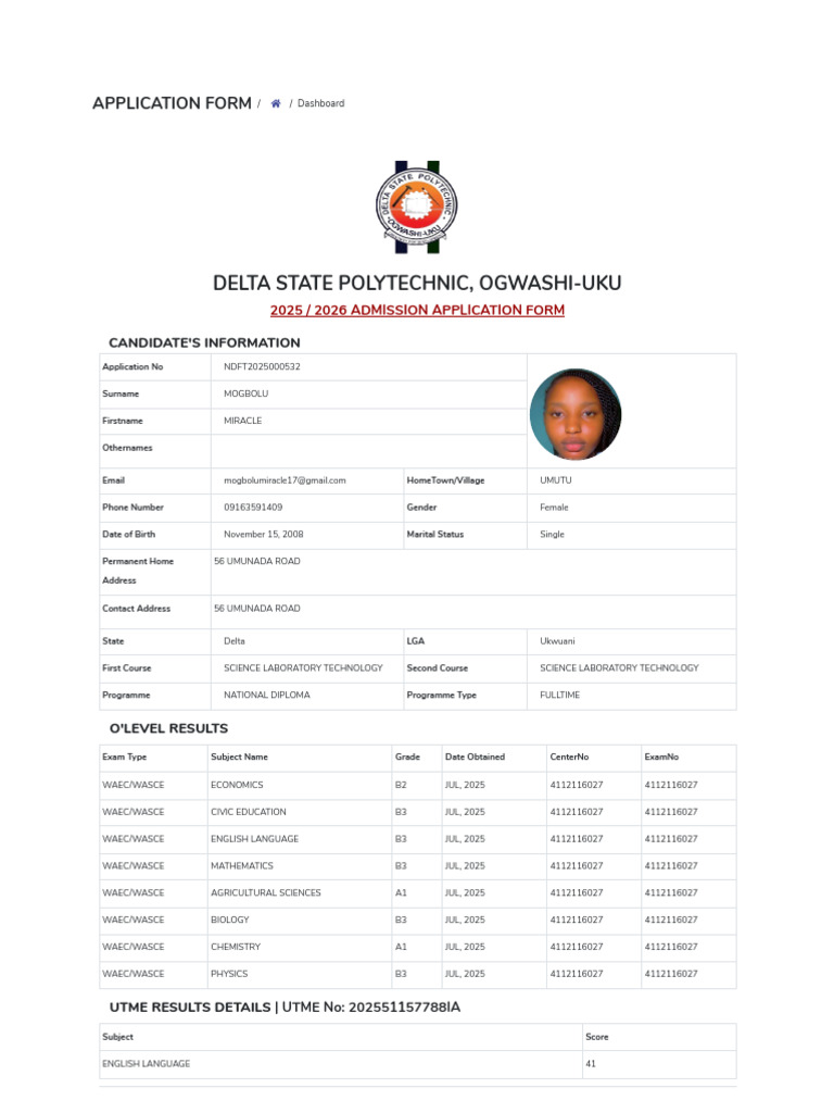 Delta State Polytechnic Admission Form | PDF | Schools | Vocational ...