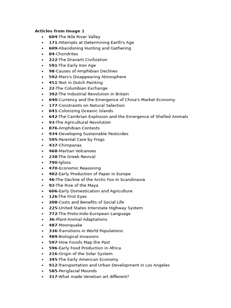 Diverse Topics in History and Science | PDF | Agriculture | Earth