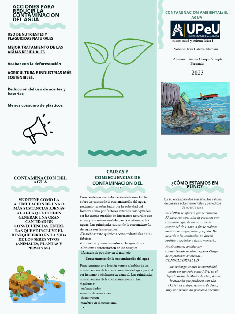 Contaminación del Agua: Causas y Soluciones | PDF