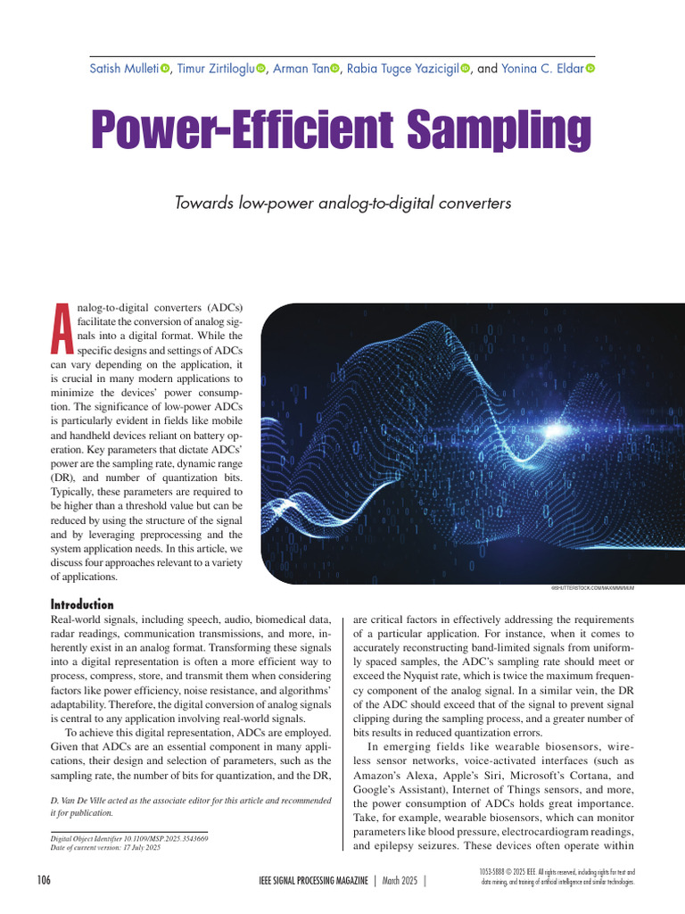 Power-Efficient Sampling Towards Low-Power Analog-To-Digital Converters ...