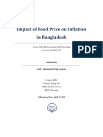 Impact of Food Price on Inflation in Bangladesh