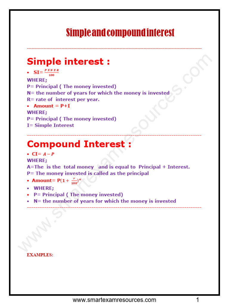 Simple vs Compound Interest Explained | PDF | Interest | Factor Income ...