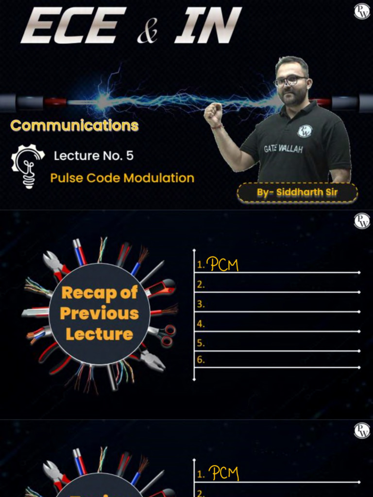 (Communications) Pulse Code Modulation 05 Class Notes (By S | PDF