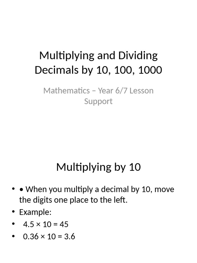 Multiply & Divide Decimals Guide | PDF