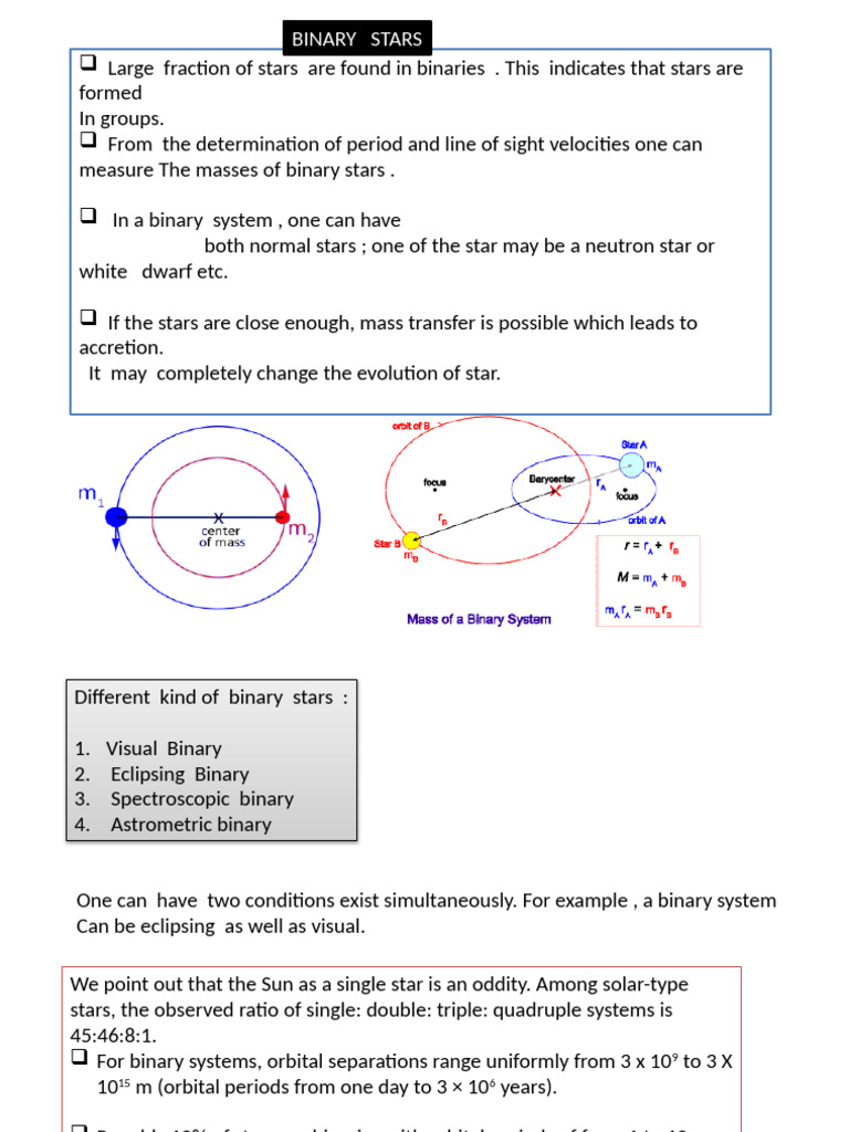 Understanding Binary Star Systems | PDF | Stars | Orbit