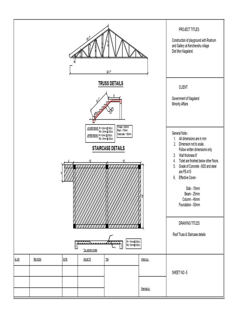 5 - Roof Truss & Staircase Detail | PDF | Building Technology ...