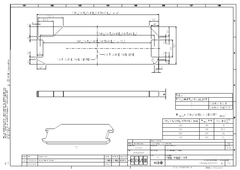 KONE CWT Guide Rail Specifications | PDF