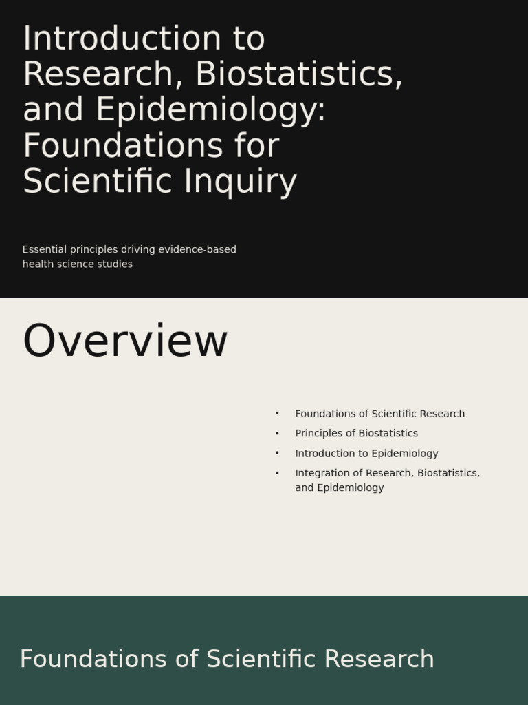 Foundations of Research & Biostatistics | PDF | Statistics | Biostatistics