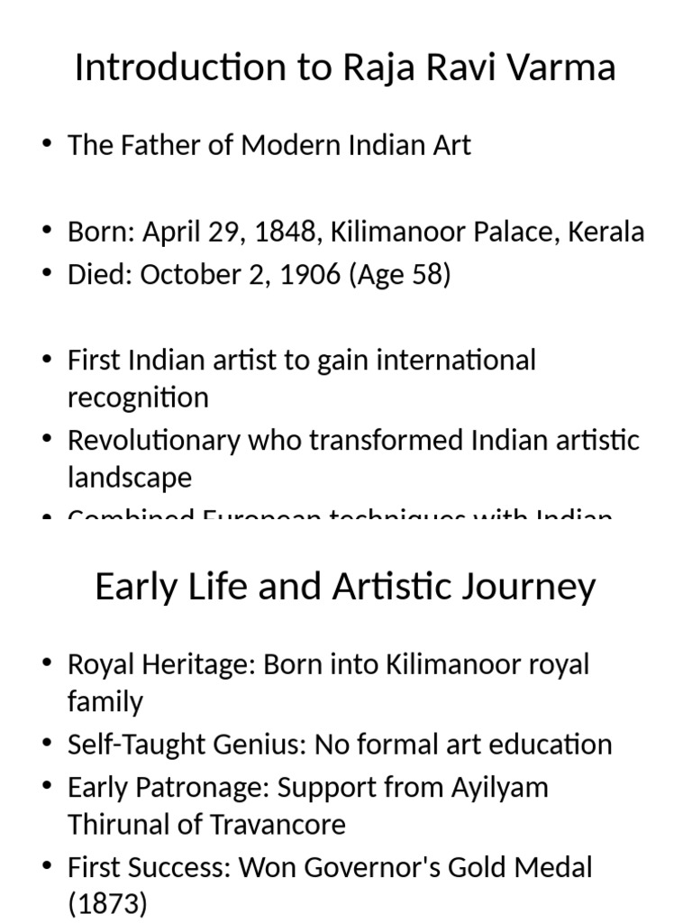 Raja Ravi Varma: Art and Legacy | PDF | Paintings | The Arts