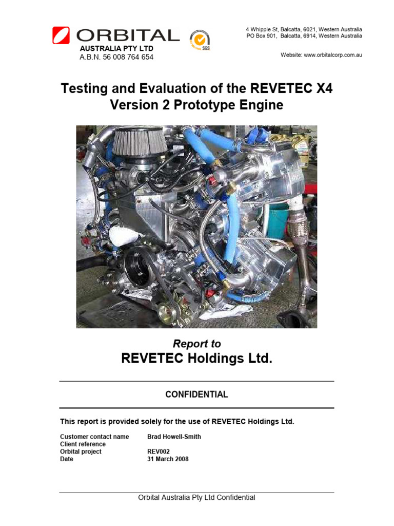 Revetec X4 V2 Engine Testing Report | PDF | Engines | Internal ...