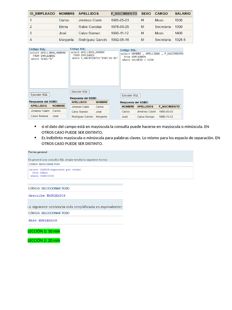 Introducción a SQL: Consultas y Operadores | PDF | SQL | Gestión de datos