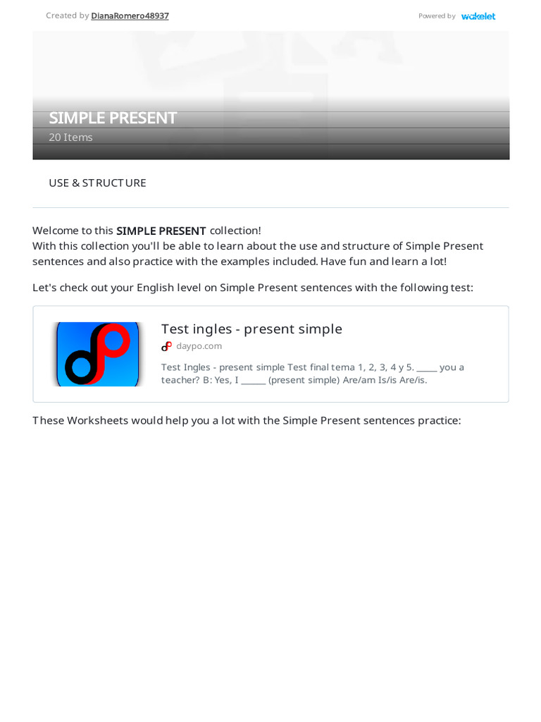 Simple Present Tense Test Guide | PDF | Syntax | Language Mechanics