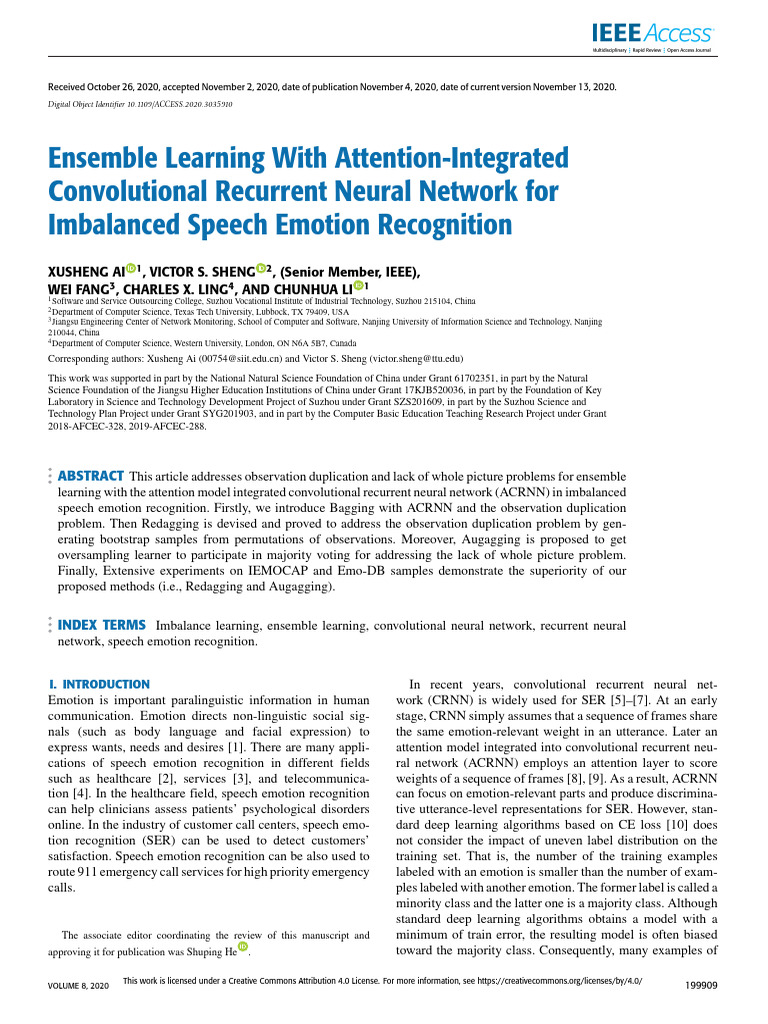 Ensemble Learning for Speech Emotion Recognition | PDF | Deep Learning ...