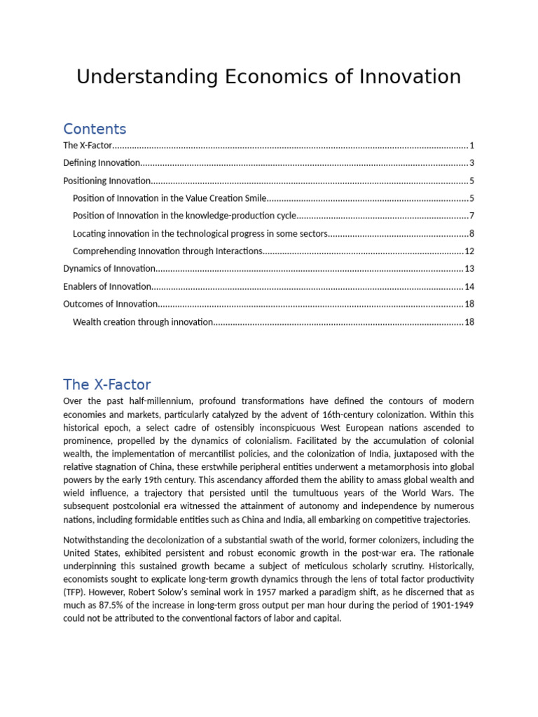 Economics of Innovation Explained | PDF | Innovation | Entrepreneurship