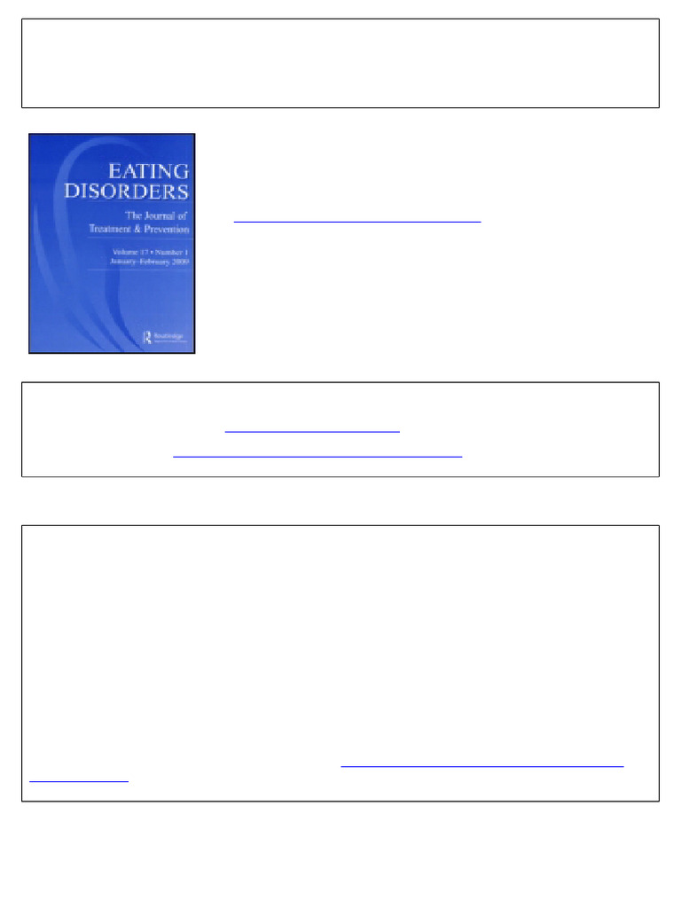 Femininity and Eating Disorders | PDF | Bulimia Nervosa | Behavioural ...