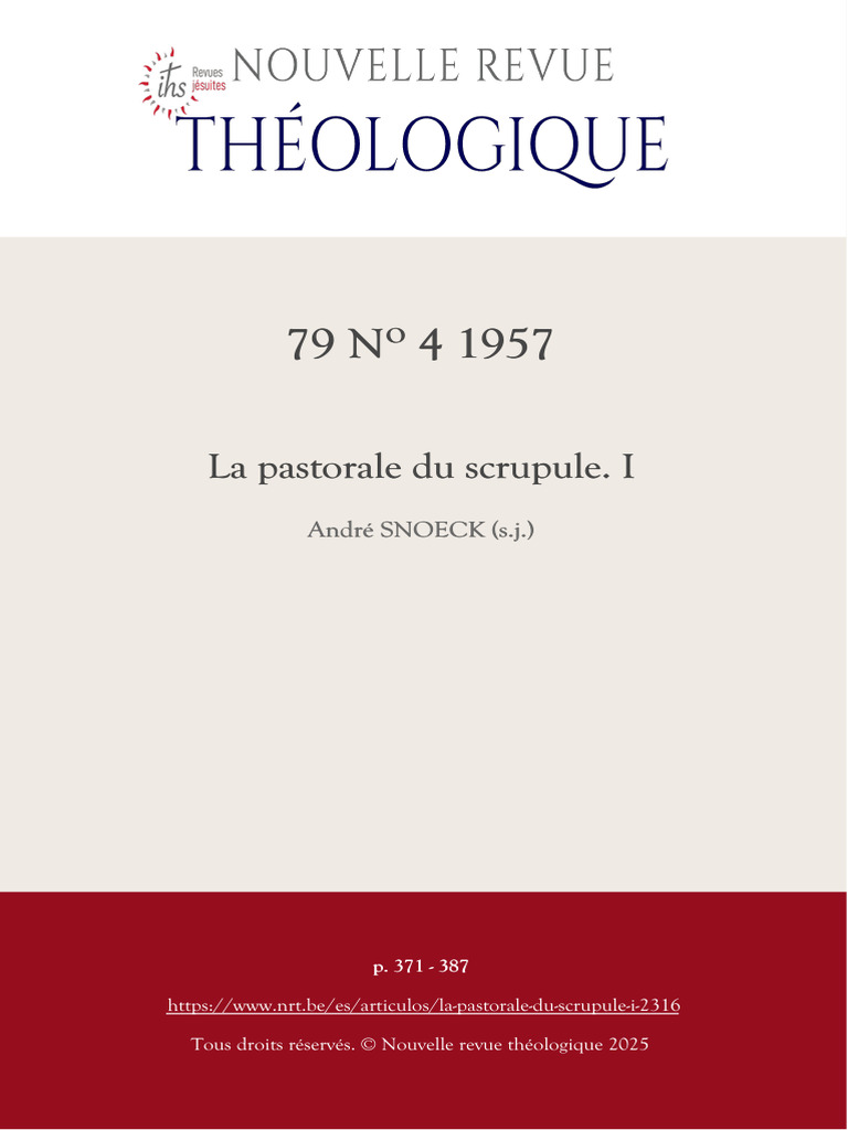 Comprendre la pastorale du scrupule | PDF