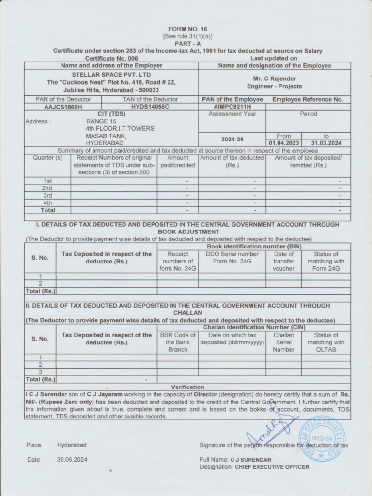 Form 16 - Rajender | PDF