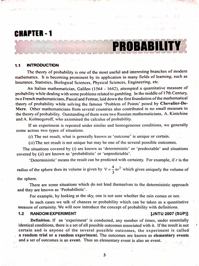 Unit 1 Probability | PDF