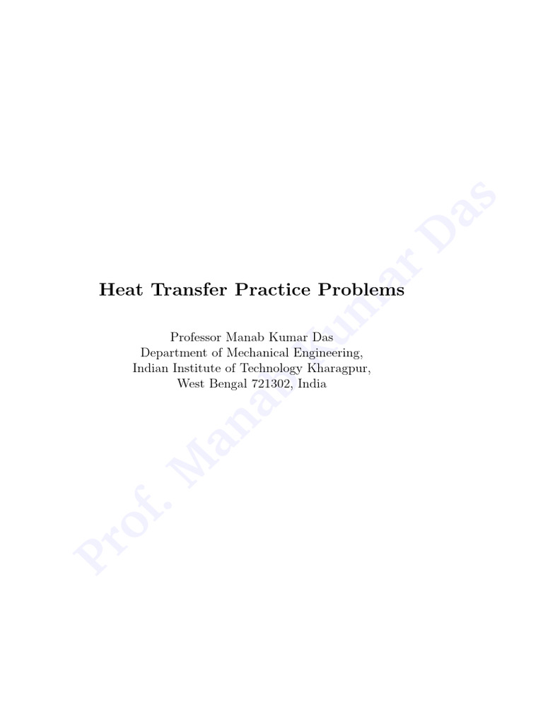Heat Transfer Practice Problems Guide | PDF | Heat Transfer | Thermal ...