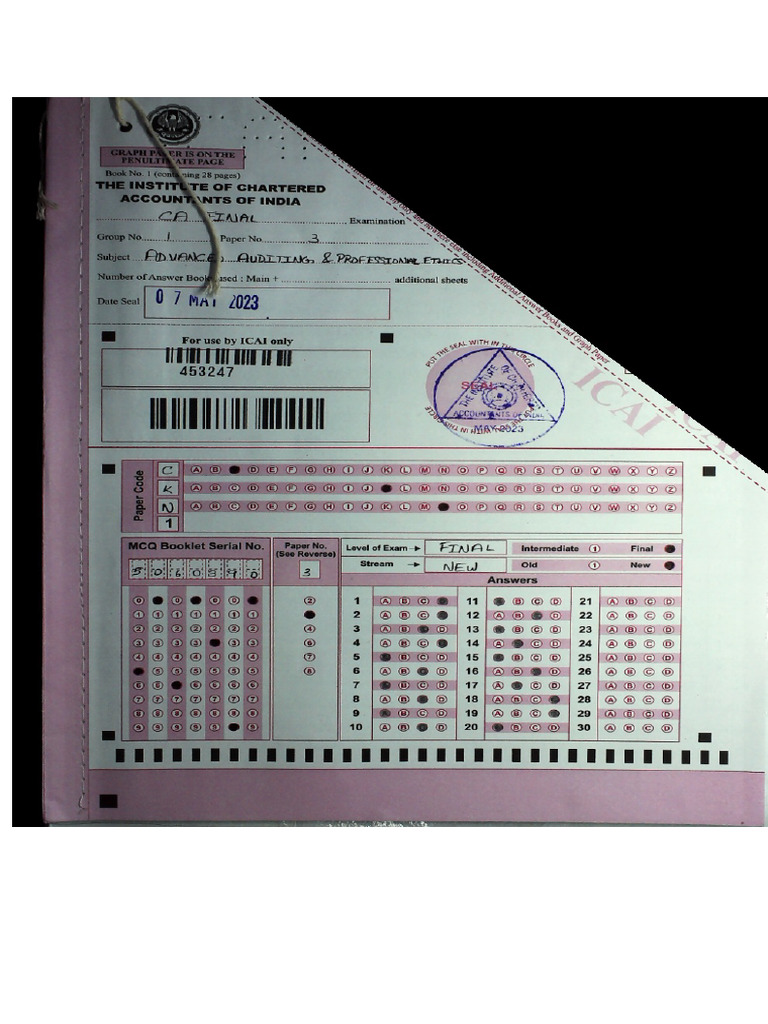 Marks Obtained (In Omr) : 11 | PDF