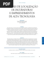 Fatores de localização de incubadoras e empreendimentos de alta tecnologia