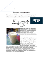 Isolation of Lactose From Milk: CHEM 334L Organic Chemistry Laboratory Revision 1.0