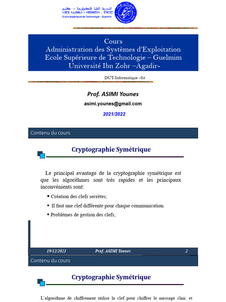 Introduction à la Cryptographie Symétrique | PDF | Programme ...